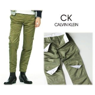 シーケーカルバンクライン(ck Calvin Klein)の新品【カルバンクライン 】ナイロン 美ラインミリタリーカーゴパンツ M(W78)(ワークパンツ/カーゴパンツ)