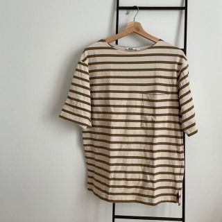 ユニクロ(UNIQLO)のユニクロ　ユー　ボーダーボートネックT（半袖）(Tシャツ/カットソー(半袖/袖なし))