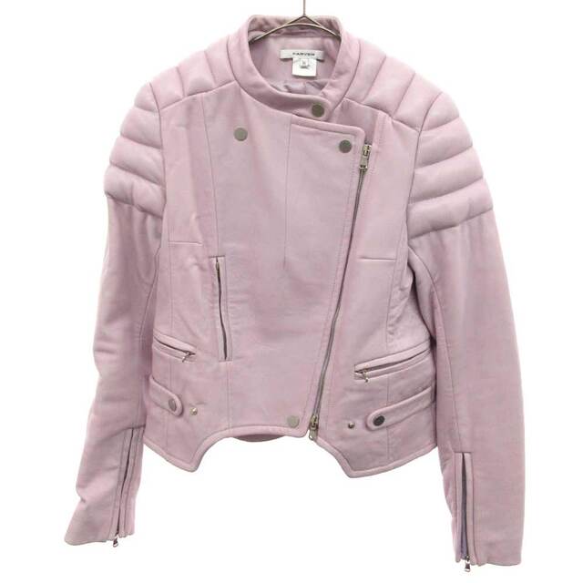 CARVEN カルヴェン 16SS ラムレザースタンドカラーダブルライダース