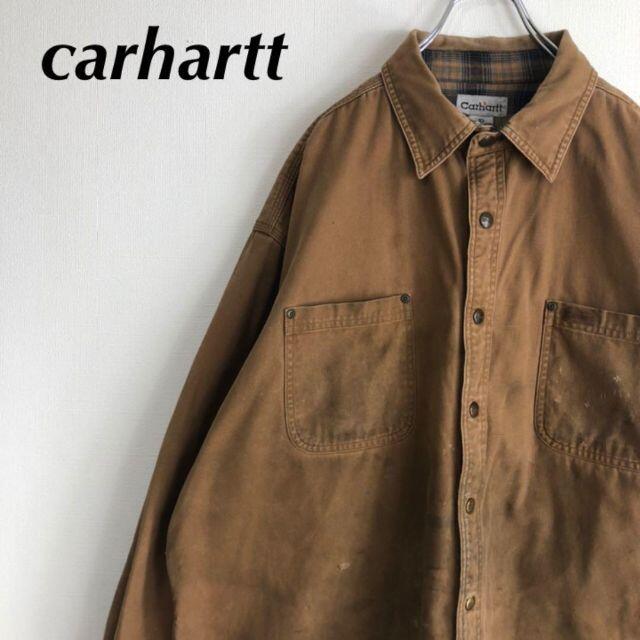 カーハート carhartt 革タグロゴ ワークシャツジャケット ブルゾン