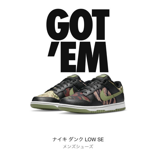 NIKE DUNK LOW SE "BLACK MULTI CAMO" ダンク