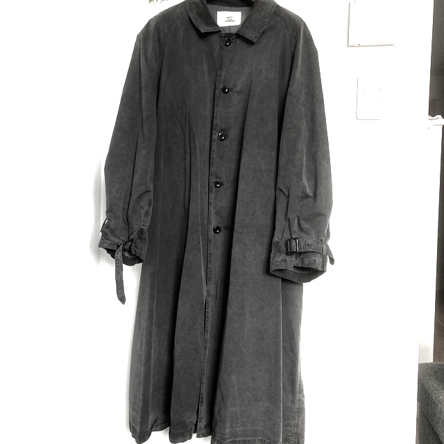 COMOLI(コモリ)のoutil manteau uzes 備長炭染め メンズのジャケット/アウター(ステンカラーコート)の商品写真
