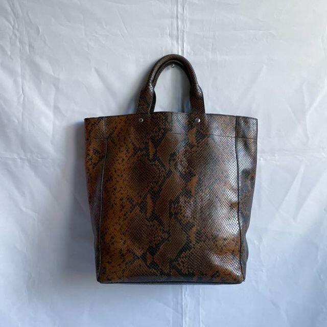 【dries van noten 】パイソン レザー トートバッグバッグ