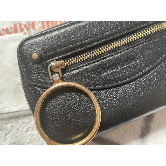 SEE BY CHLOE(シーバイクロエ)の美品 シーバイクロエ  二つ折り財布 ブラック レディースのファッション小物(財布)の商品写真
