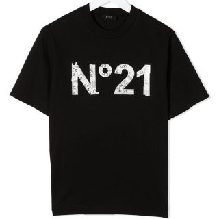 ヌメロヴェントゥーノ(N°21)のヌメロヴァントゥーノ　ロゴTシャツ　ブラック　14(Tシャツ(半袖/袖なし))