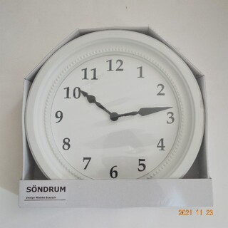 イケア(IKEA)のIKEA イケア SONDRUM ソンドルム クロック ホワイト 壁掛け時計(掛時計/柱時計)