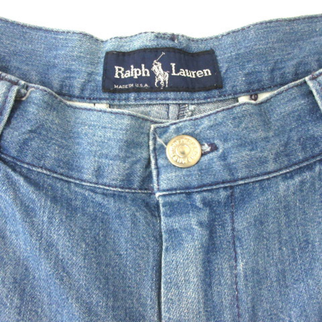 Ralph Lauren(ラルフローレン)のラルフローレン デニムパンツ ハーフ タック USA製 6 インディゴ  レディースのパンツ(ショートパンツ)の商品写真