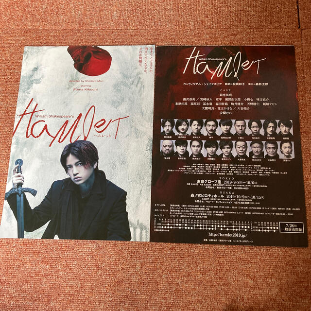 菊池風磨主演舞台 HAMLET ハムレット フライヤー 9枚セット