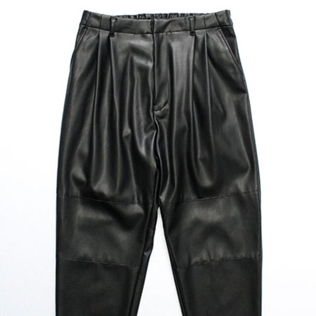 stein 19AW FAKE LEATHER WIDE TROUSERS M