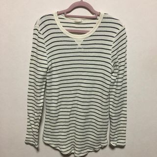 ジーユー(GU)のGU ☆ ワッフルボーダーロンT Mサイズ(Tシャツ(長袖/七分))