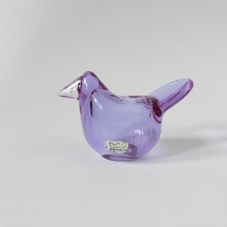 イッタラ(iittala)のsieppo シエッポ　アメジスト×クリア 　オイバトイッカ　イッタラバード(置物)