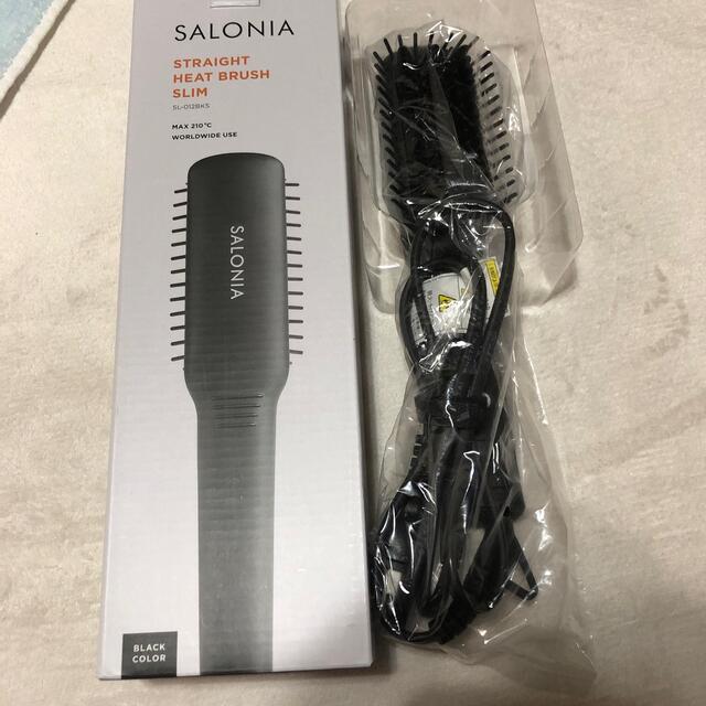 美品　SALONIA ストレートヒートブラシスリム SL-012BKS スマホ/家電/カメラの美容/健康(ヘアアイロン)の商品写真