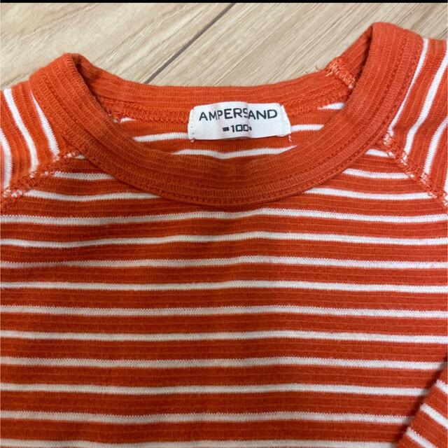 ampersand(アンパサンド)の100センチ　ボーダーロングTシャツ キッズ/ベビー/マタニティのキッズ服女の子用(90cm~)(Tシャツ/カットソー)の商品写真