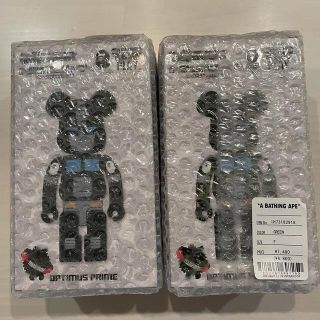 アベイシングエイプ(A BATHING APE)のBE@RBRICK TRANSFORMERS BAPE ブラック　グリーンセット(その他)