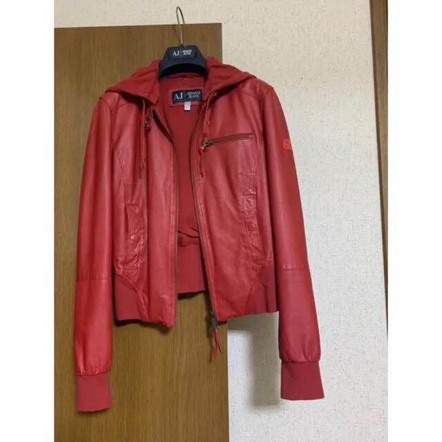 美品 レザージャケット ライダースジャケット アルマーニジーンズ