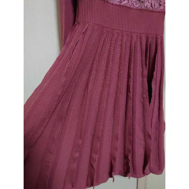 VALENTINO レースパネル ニットワンピース ピンク - nayaabhaandi.com