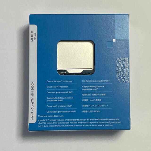 Intel　コアi5 12600K  新品未使用未開封送料込