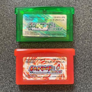 ゲームボーイアドバンス(ゲームボーイアドバンス)のGBA ポケットモンスター エメラルド ファイアレッド カセット ソフト セット(携帯用ゲームソフト)