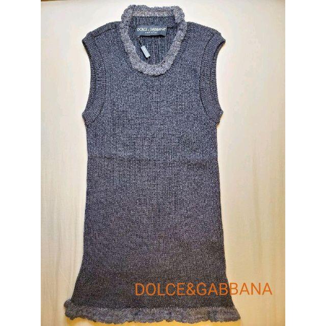 DOLCE&GABBANA   ノースリーブリブニットトップス  レディース40