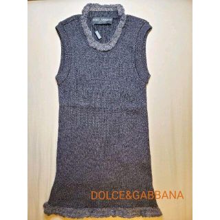 ドルチェアンドガッバーナ(DOLCE&GABBANA)のDOLCE&GABBANA   ノースリーブリブニットトップス  レディース40(ニット/セーター)