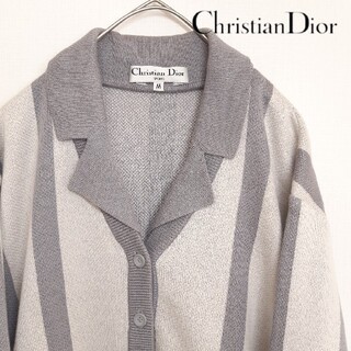 クリスチャンディオール(Christian Dior)の【希少】Christian Dior ニット セーター ボーダー グレー M(ニット/セーター)