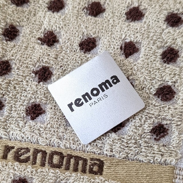 RENOMA(レノマ)の新品 未使用 レノマ renoma タオルハンカチ ブラウン ドット メンズのファッション小物(ハンカチ/ポケットチーフ)の商品写真