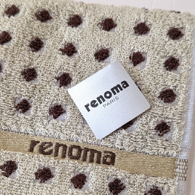 RENOMA(レノマ)の新品 未使用 レノマ renoma タオルハンカチ ブラウン ドット メンズのファッション小物(ハンカチ/ポケットチーフ)の商品写真