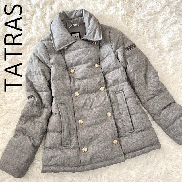 【美品】TATRAS ショート ダウンジャケット ダブルボタン カシミヤ混約375cm身幅