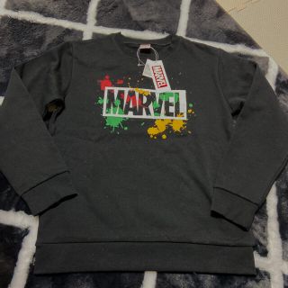 マーベル(MARVEL)の新品　マーベル裏起毛トレーナー　160cm 黒ペイント(Tシャツ/カットソー)