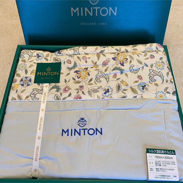 新品未使用】MINTON ミントンシルク混肌掛けふとん ブルー | www