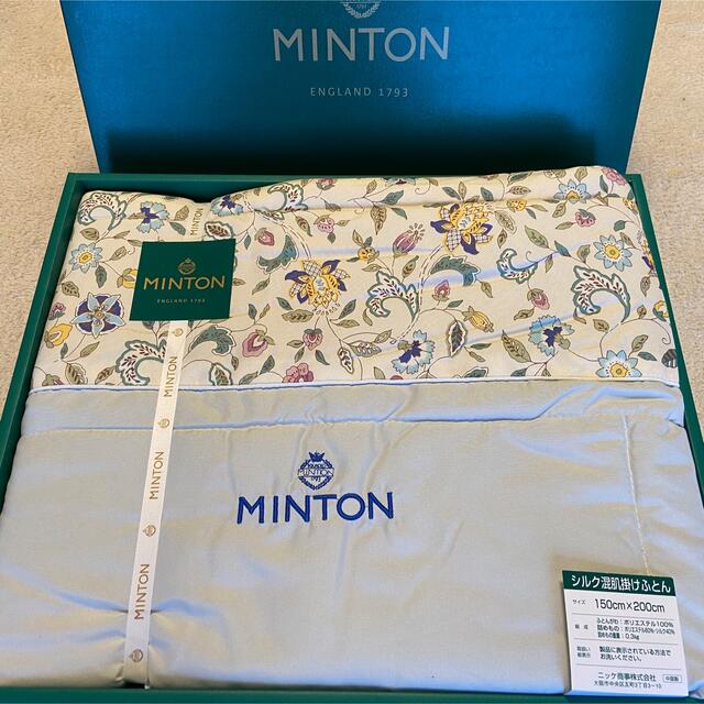 MINTON(ミントン)の【新品未使用】MINTON ミントンシルク混肌掛けふとん ブルー インテリア/住まい/日用品の寝具(布団)の商品写真