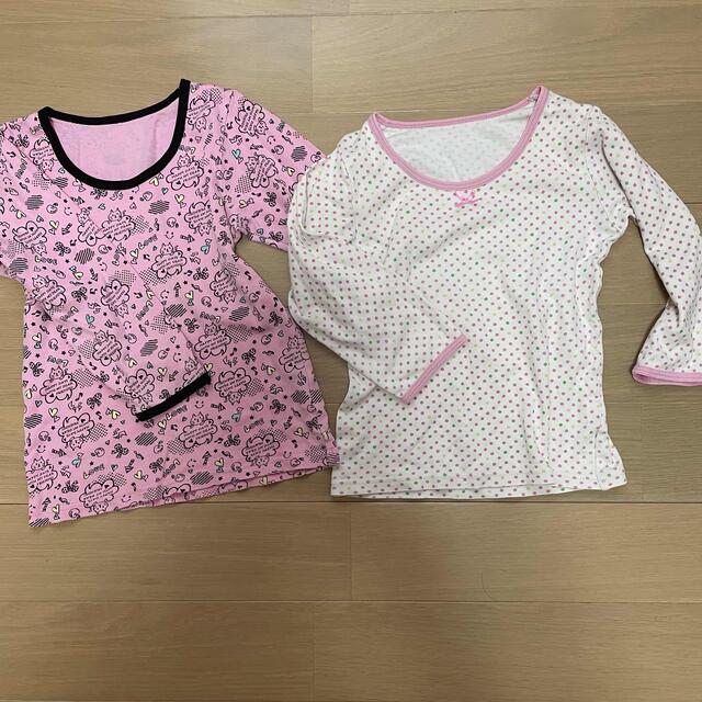 女の子肌着長袖110 2枚 キッズ/ベビー/マタニティのキッズ服女の子用(90cm~)(下着)の商品写真