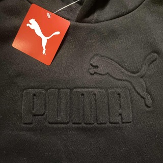 プーマ(PUMA)のキッズ ボーイズL PUMA 3Dロゴ パーカー タグ付新品 黒 プルオーバー(ジャケット/上着)