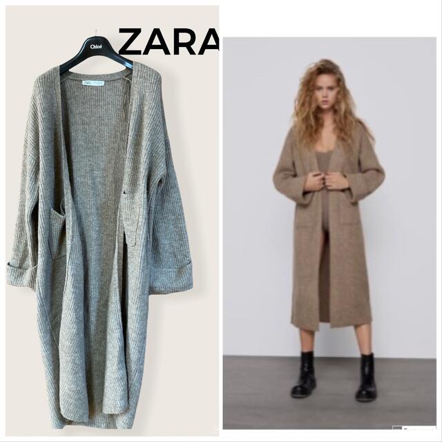 ZARA(ザラ)の2020A/W⭐︎ZARA ロング丈ニットコート カーディガン レディースのジャケット/アウター(ニットコート)の商品写真