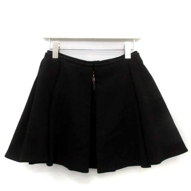 LOUIS VUITTON(ルイヴィトン)のルイヴィトン AW プリーツスカート フレア ミニ ウール 34 XS 黒 レディースのスカート(ミニスカート)の商品写真