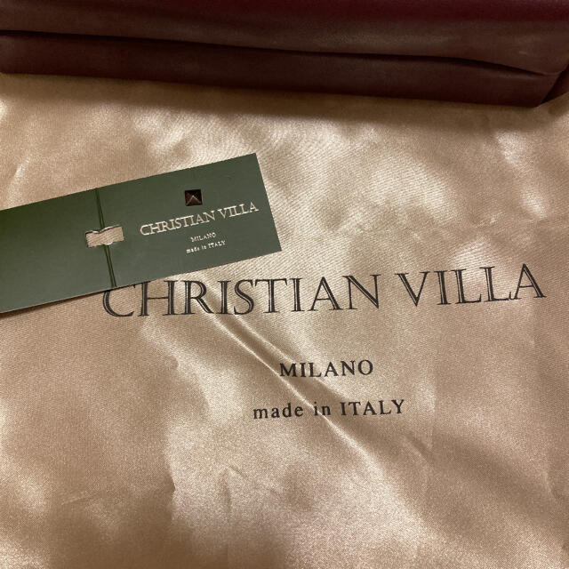 CHRISTIAN VILLA クリスチャン ヴィラ ショルダー 巾着 ボルドー レディースのバッグ(ショルダーバッグ)の商品写真