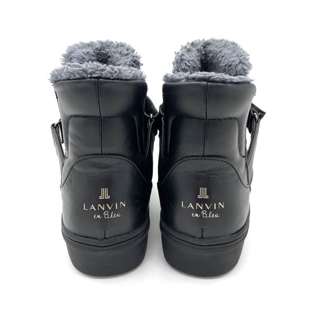 LANVIN en Bleu(ランバンオンブルー)の【美品】LANVIN en Bleu レザー サイドコアブーツ 黒 21.5cm レディースの靴/シューズ(ブーツ)の商品写真