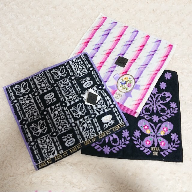 ANNA SUI - 《未使用》ANNA SUI タオルハンカチ 3枚セットの通販 by ...