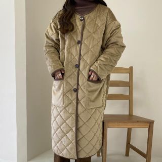 【傷・汚れ×】lawgy reversible quilting coat  (ロングコート)