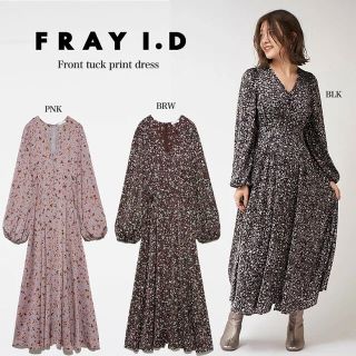 フレイアイディー(FRAY I.D)のFRAY I.D (フレイアイディー) フロントタックプリントワンピース(ロングワンピース/マキシワンピース)