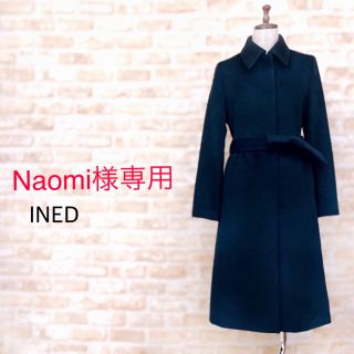 イネド(INED)の72⭐️【INED】ロングコート ブラック アンゴラ混 シンプル 上品 日本製(ロングコート)