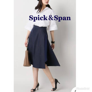 スピックアンドスパン(Spick & Span)のSpick&Span プリーツコンビミディスカート　(ひざ丈スカート)