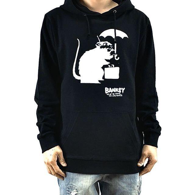 Tシャツ【プリント パーカー】新品 BANKSY ストリート スケーター ファッション