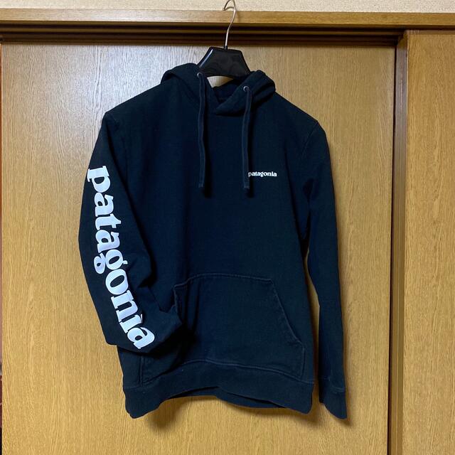 パタゴニア patagonia 袖ロゴ パーカー ブラック　希少　美品