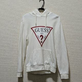 ゲス(GUESS)のGuess ホワイトパーカー Sサイズ(パーカー)