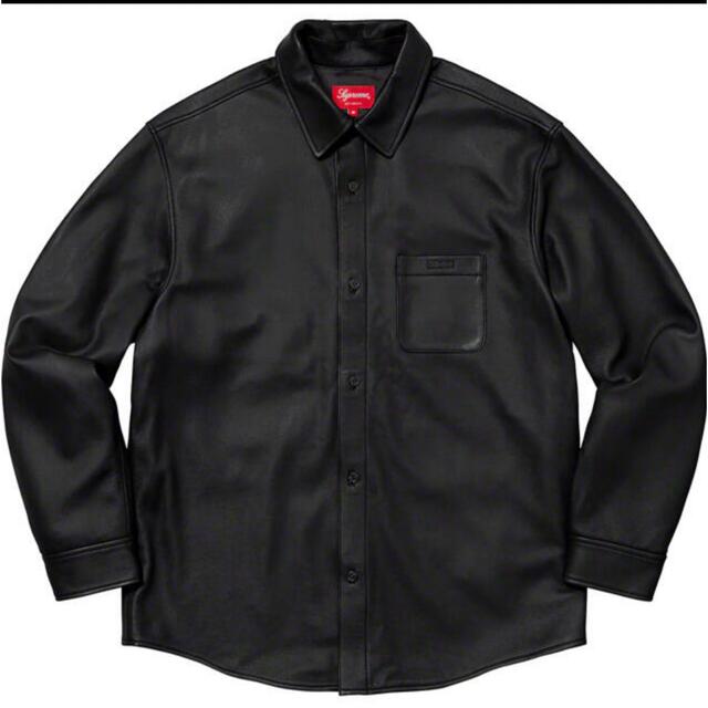 トップスSupreme LeatherShirt 21FW BLACK M レザーシャツ