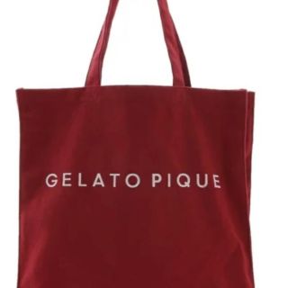 ジェラートピケ(gelato pique)のお値下げ不可　新品タグ付き　レッド　ジェラートピケ  ホビートート　トートバッグ(トートバッグ)