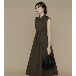 ノーブル(Noble)のSleeveless coat dress / L’Or  Brown(ロングワンピース/マキシワンピース)