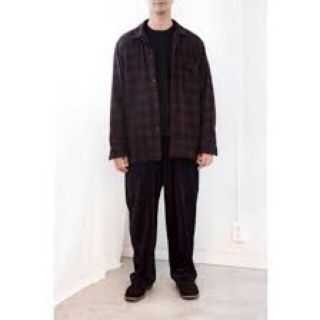 COMOLI コモリ 20AW ウールチェックオープンカラーシャツ 2 美品