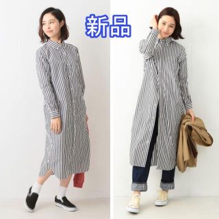 ビームスボーイ(BEAMS BOY)の新品 BEAMS BOY ストライプ B.D. ボタンダウン シャツワンピース(ロングワンピース/マキシワンピース)